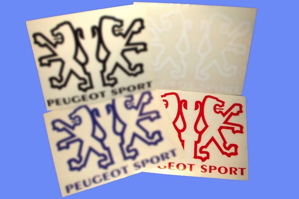 Aufklebersatz Peugeot Sport mit Lwen, Rot